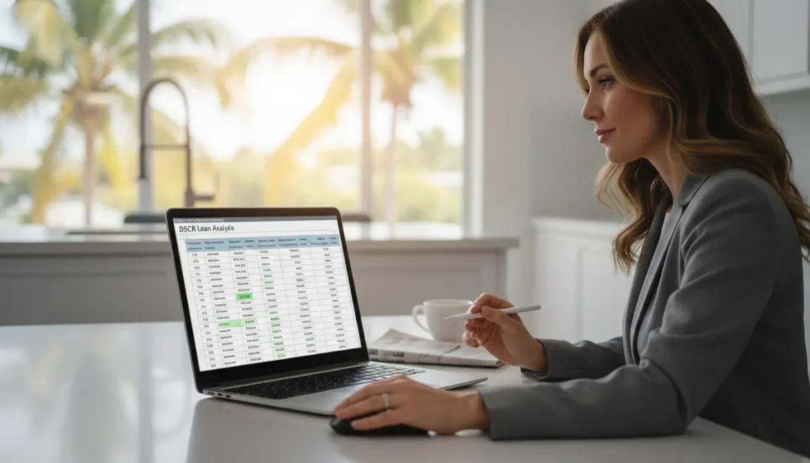 Investor reviewing a DSCR loan calculator for a South Florida rental property