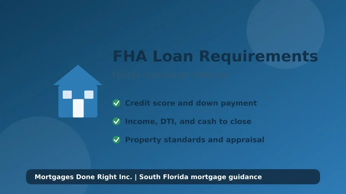 FHA loan requirements checklist for Florida homebuyers