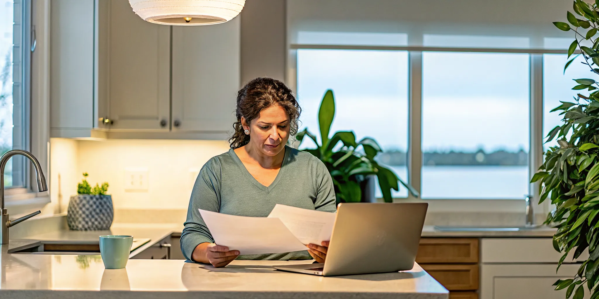 Self-employed Florida buyer reviewing mortgage documents