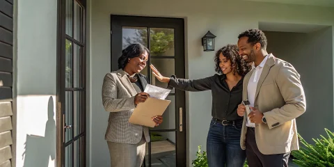 First-time Florida homebuyer reviewing grant paperwork
