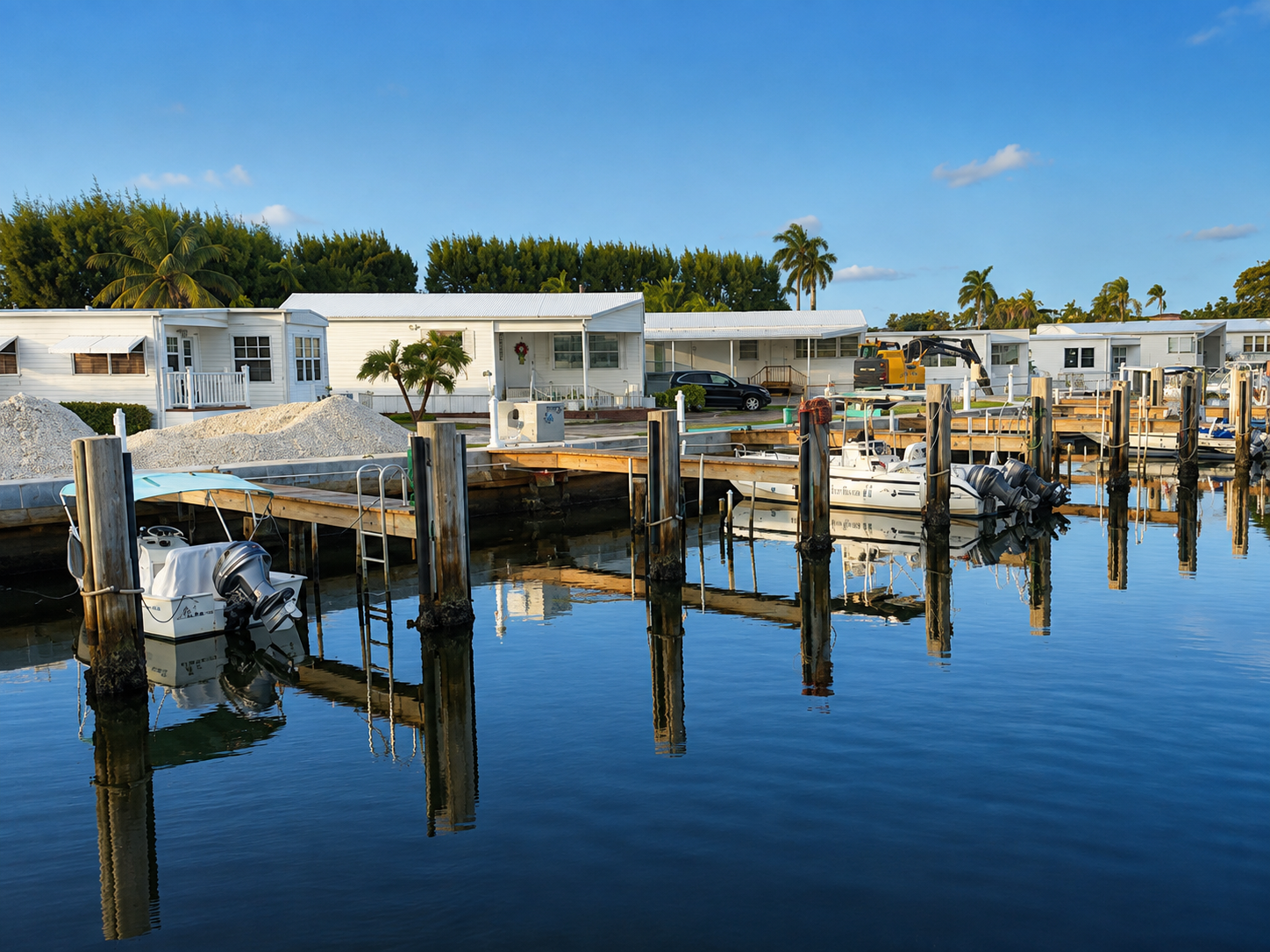 Briny Breezes waterfront mobile homes and boat docks