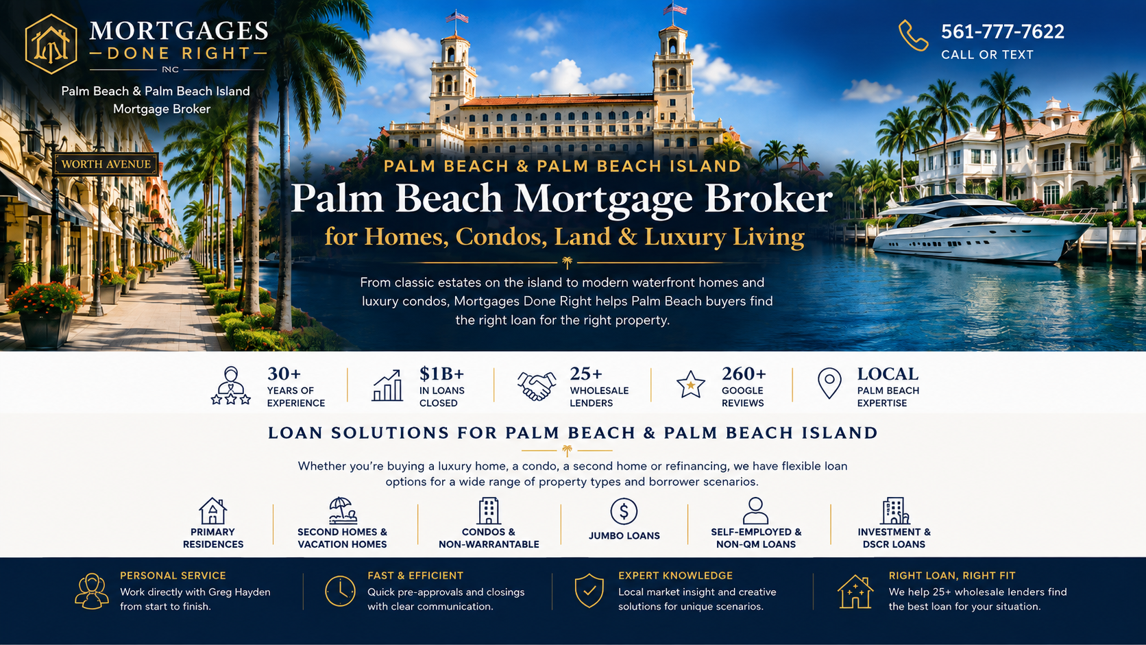 Palm Beach mortgage broker serving Palm Beach Island, Worth Avenue, luxury homes, waterfront estates, condos and jumbo borrowers