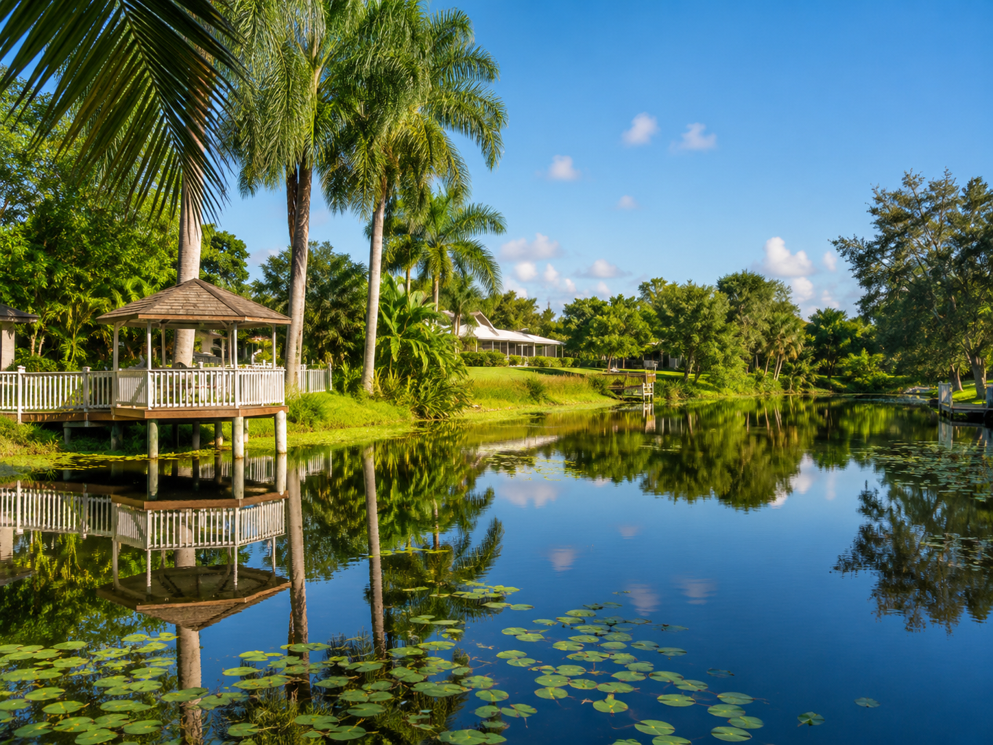 Lush landscape and water near Glen Ridge Florida