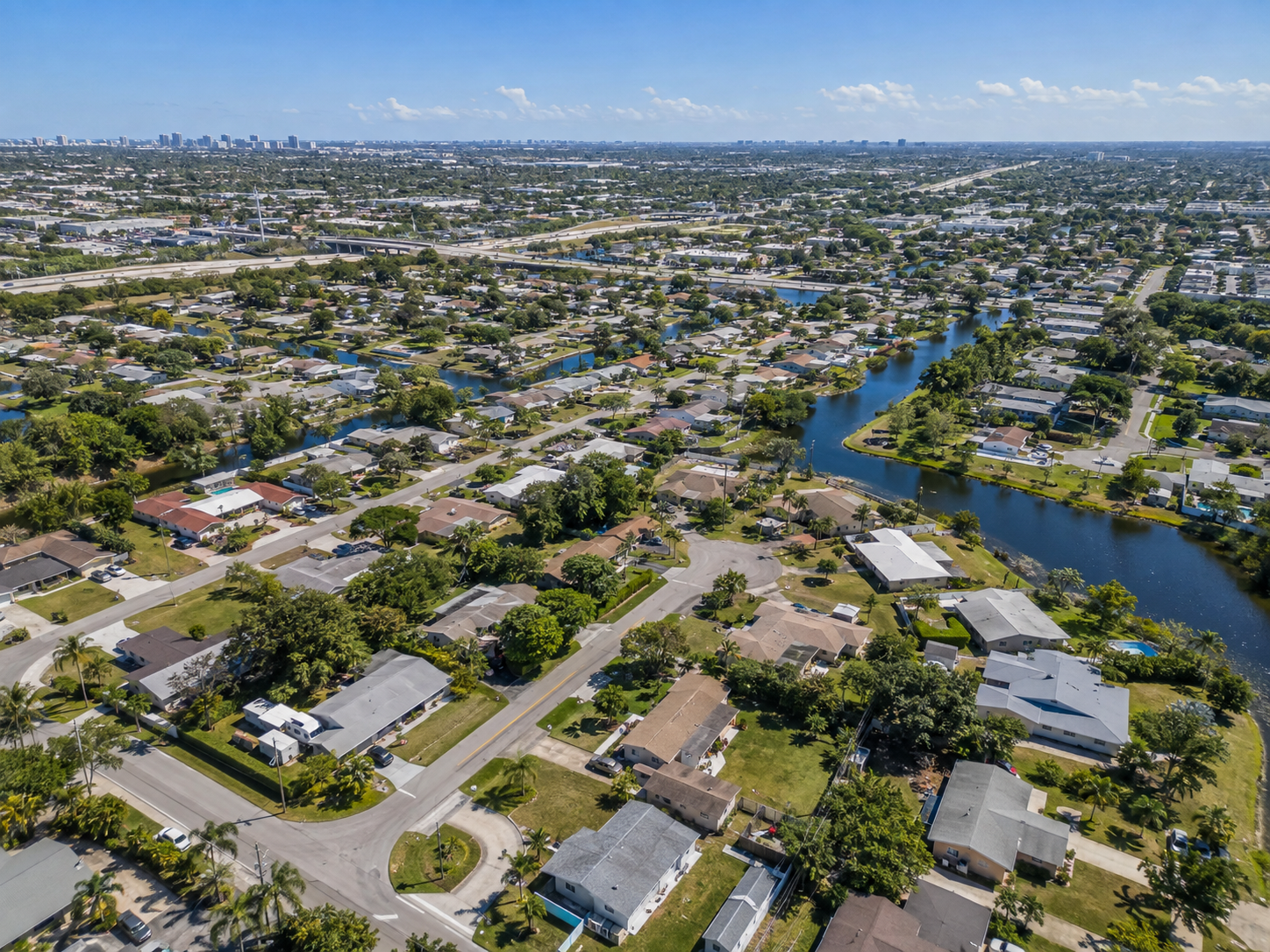 Aerial view of Haverhill Florida and surrounding Palm Beach County