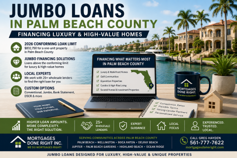 Jumbo loans in Palm Beach County for luxury and high-value homes
