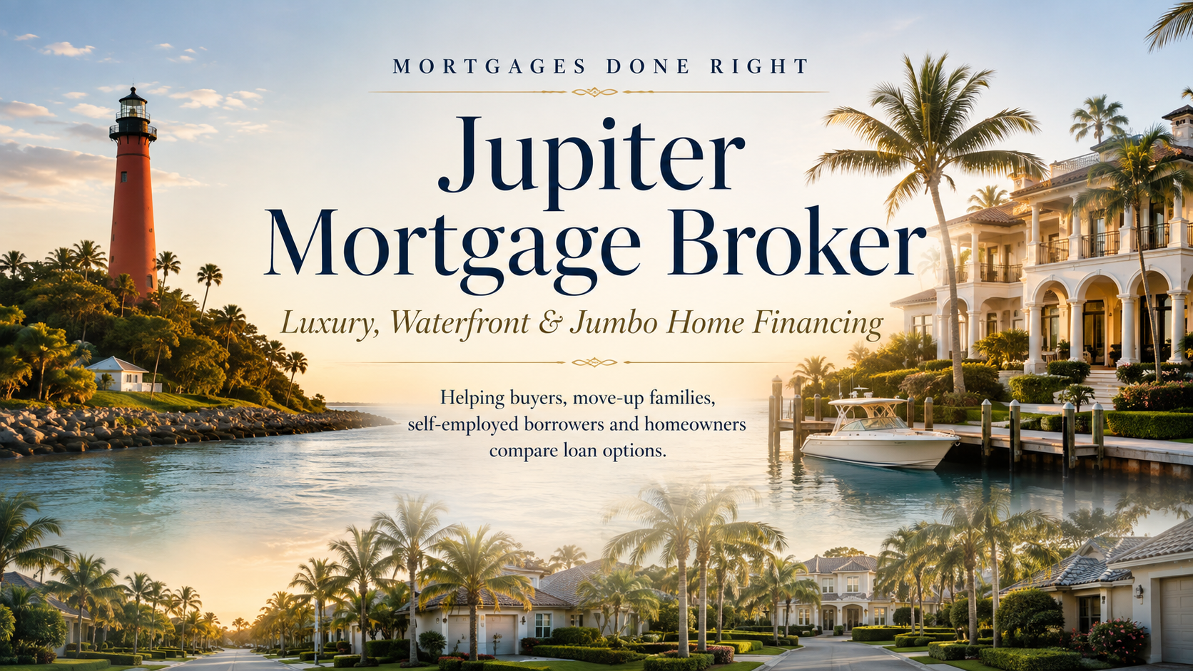Jupiter mortgage broker for waterfront homes luxury properties jumbo loans and complex borrowers