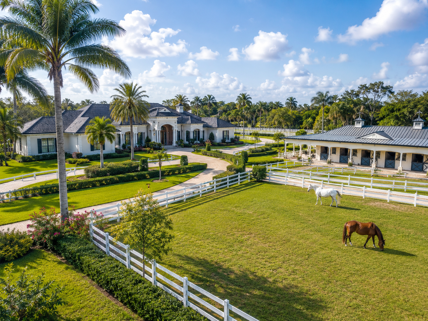 Loxahatchee acreage estate with horses paddocks barn and residential home