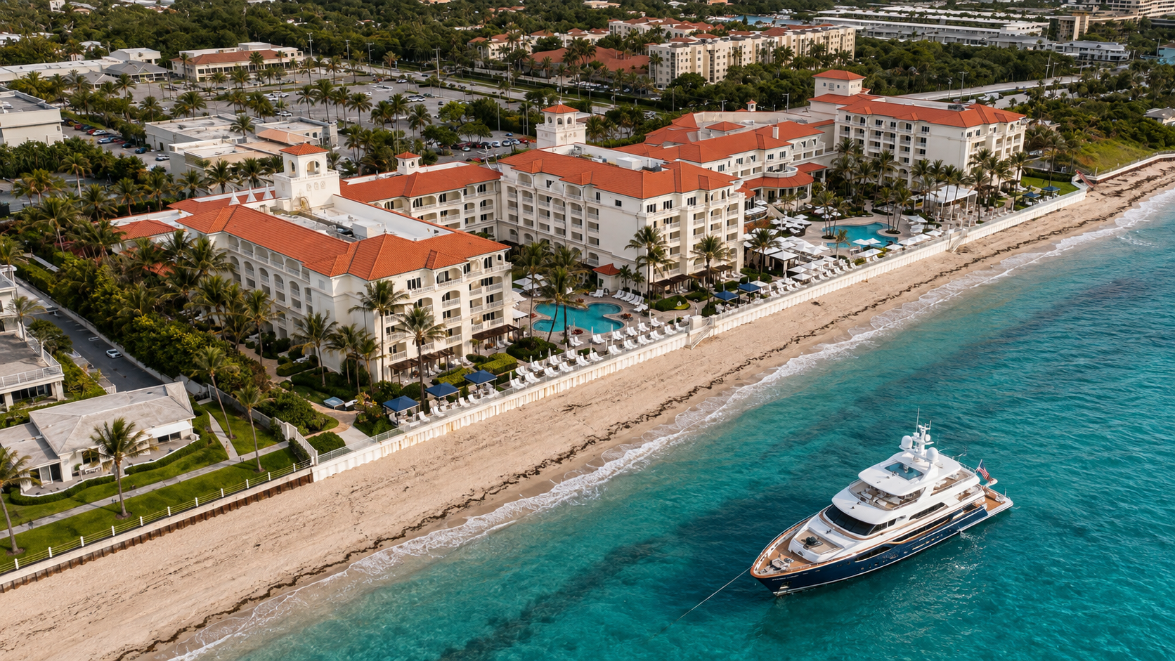 Manalapan Florida oceanfront property and yacht