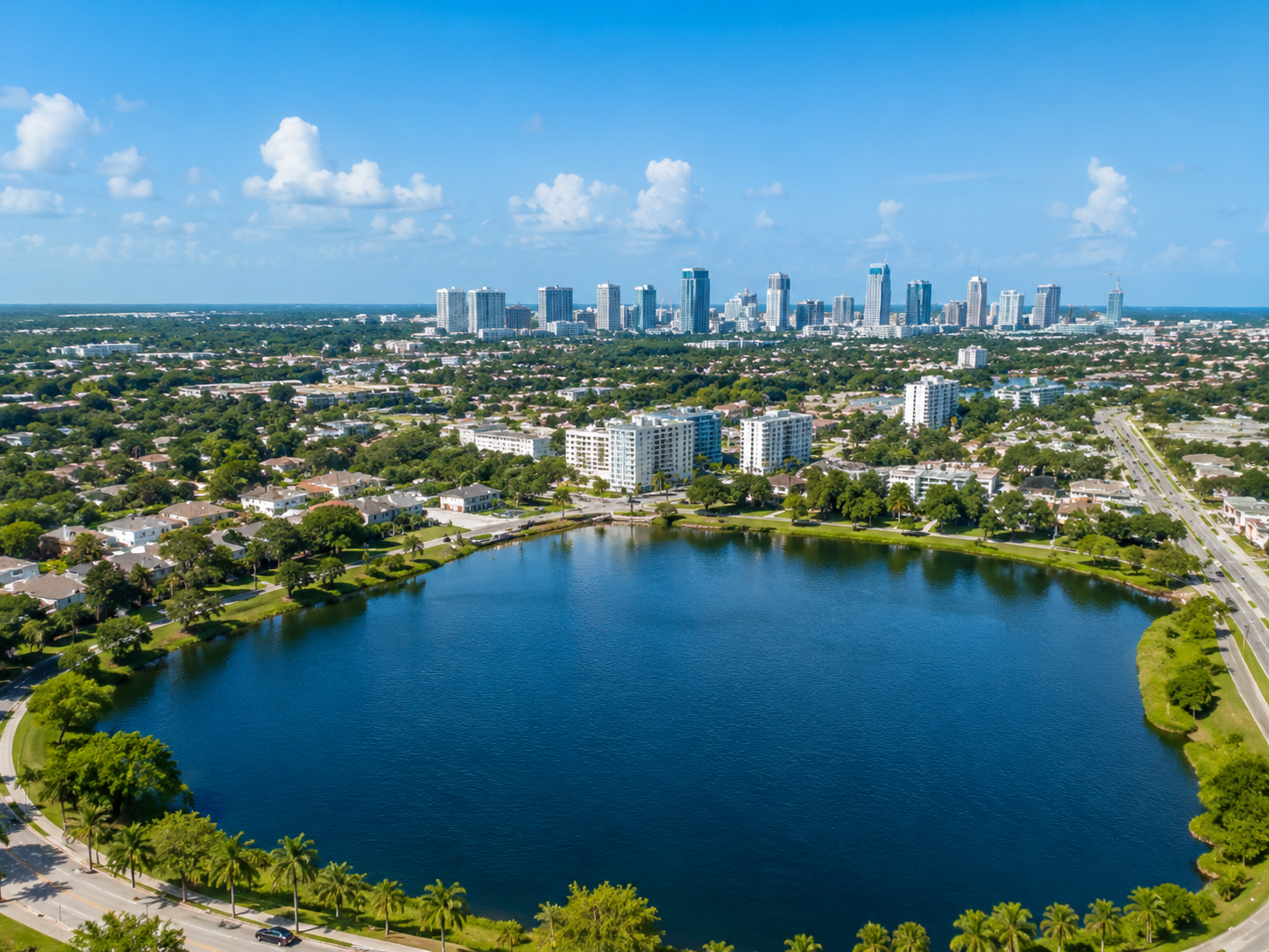 Lake Mangonia with West Palm Beach skyline nearby