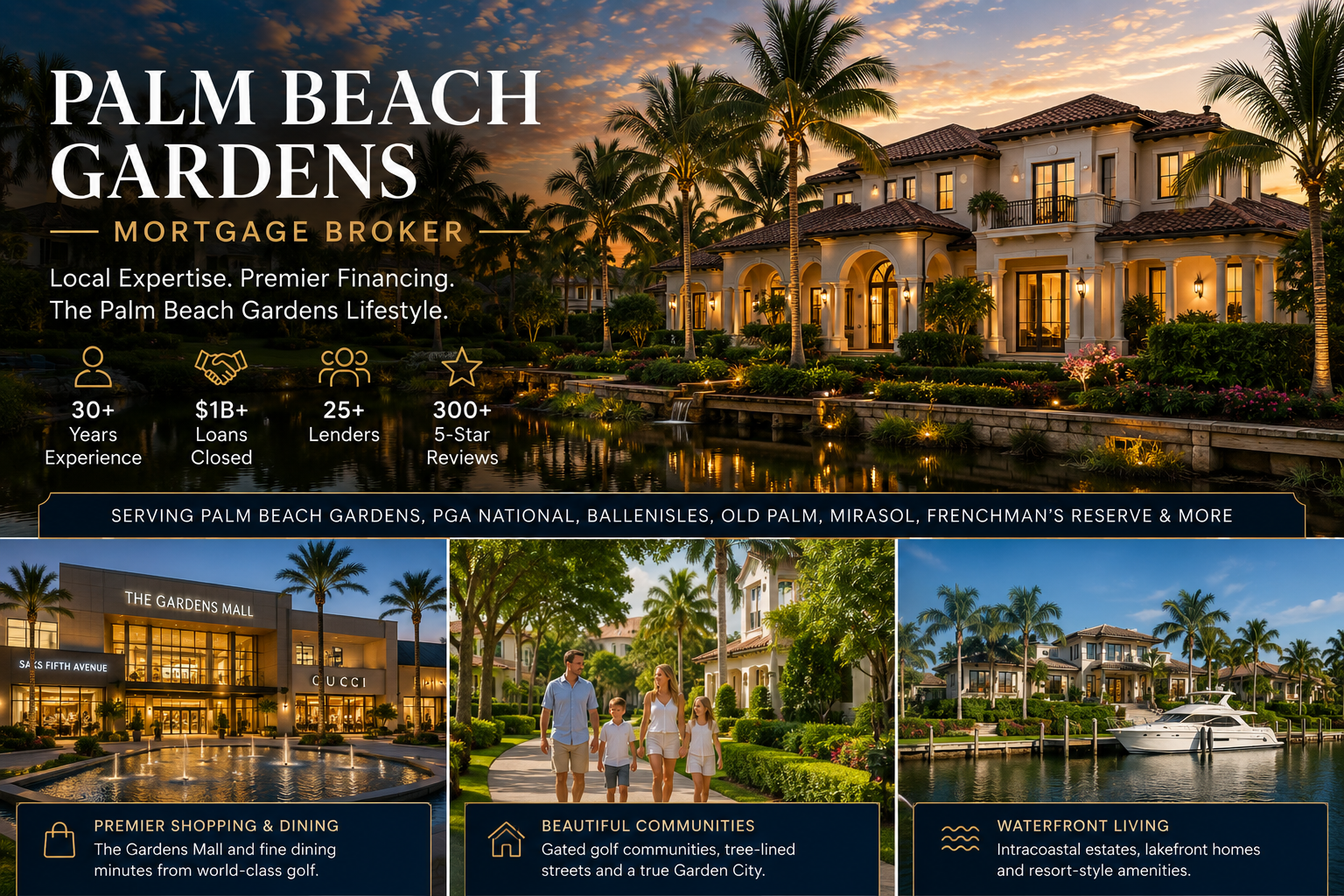 Palm Beach Gardens mortgage broker for luxury homes golf communities jumbo loans and complex borrowers