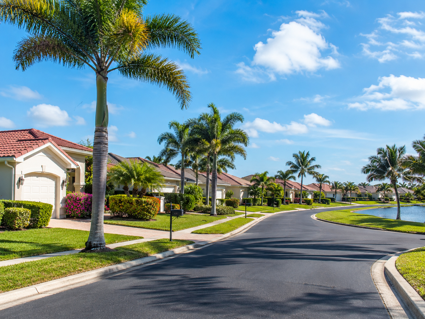 Residential neighborhood in Palm Springs Florida