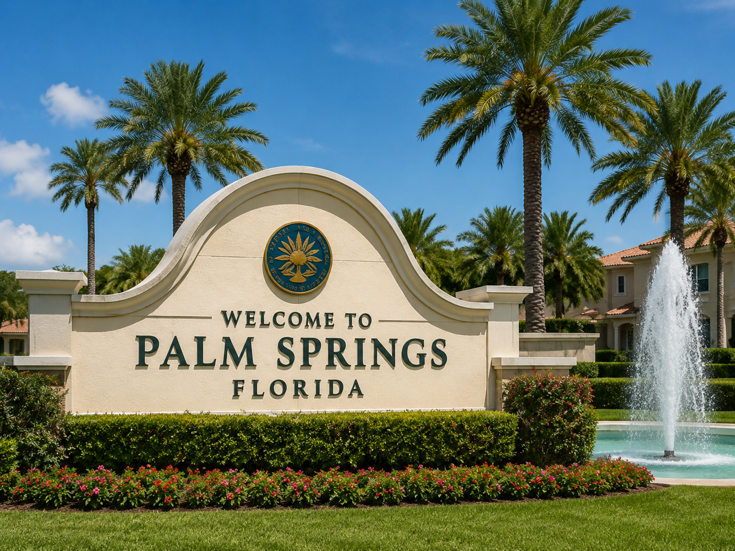 Welcome to Palm Springs Florida entrance