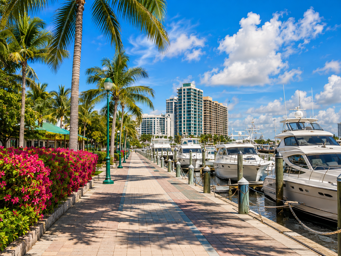 Riviera Beach marina waterfront condos and boating area