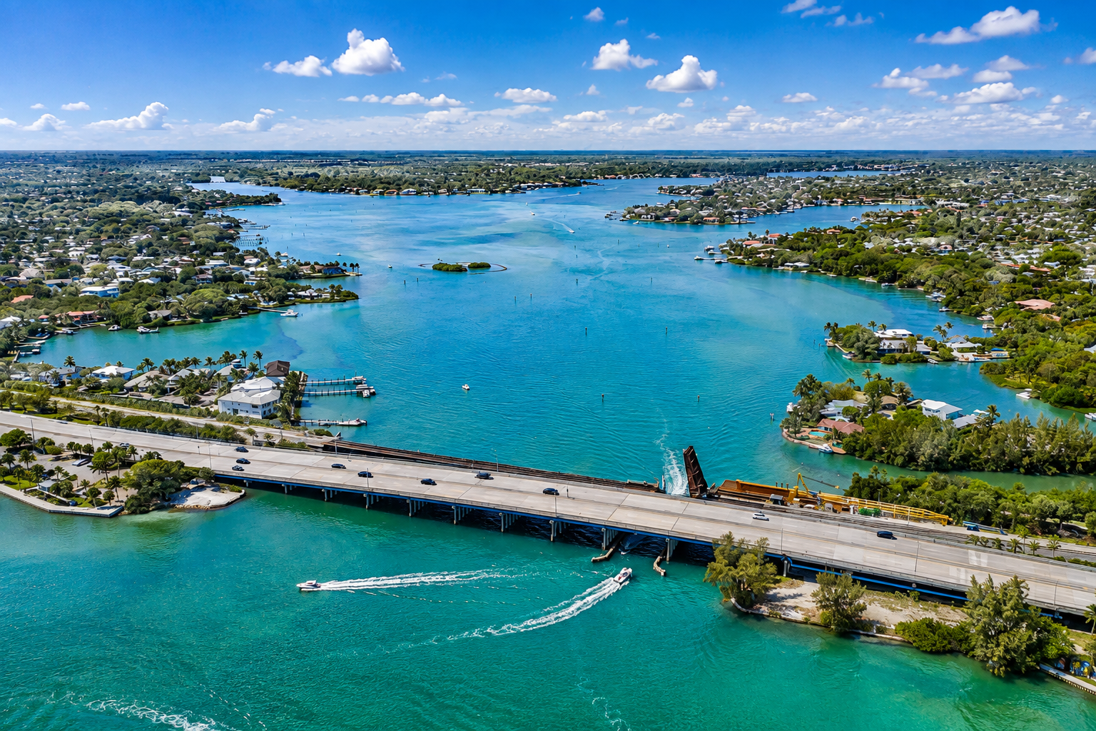 Tequesta Florida bridge and Loxahatchee River waterfront