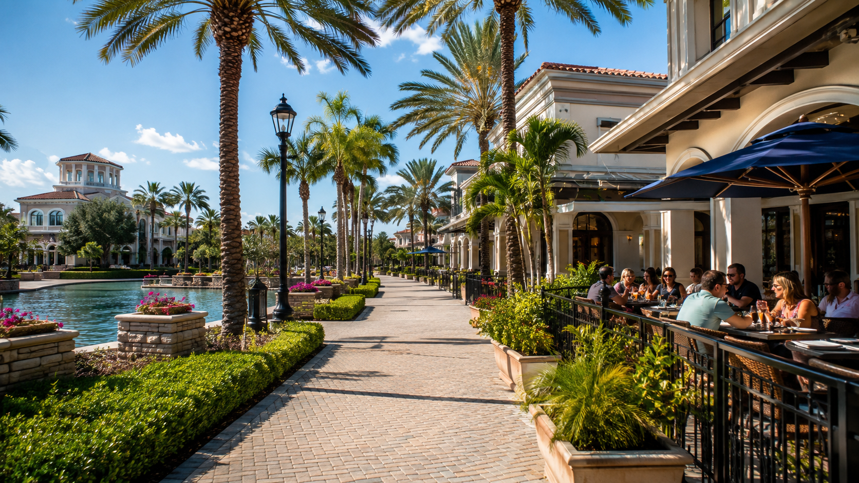 Upscale West Boynton Beach community lifestyle near shopping dining and residential neighborhoods