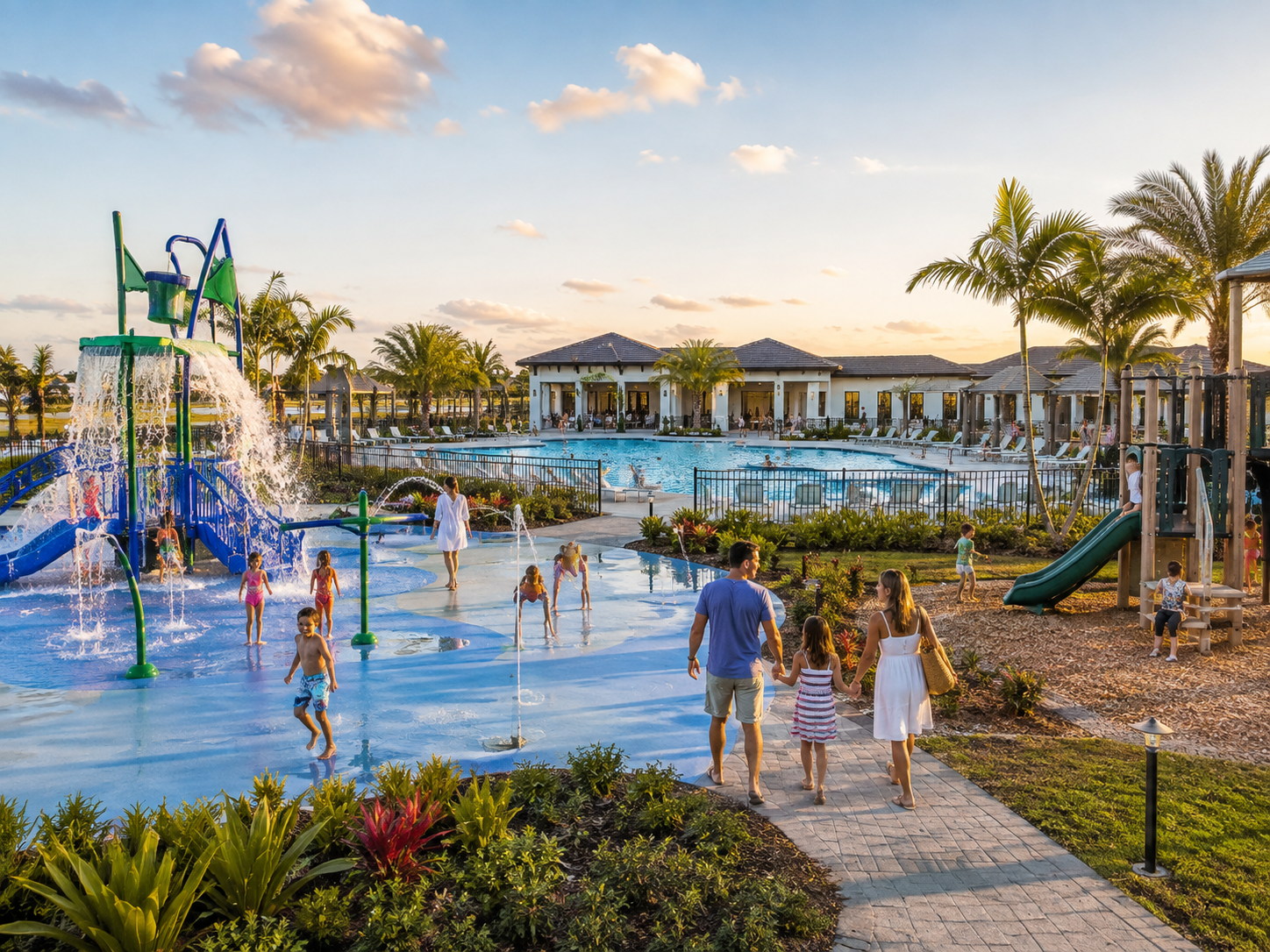 Westlake Florida resort style amenities pools playgrounds and family community