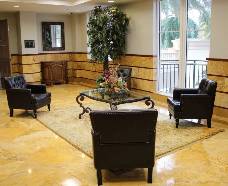 Lobby seating area at the Mortgages Done Right office building in Boynton Beach